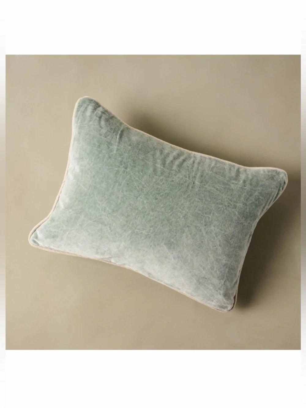 Heirloom Velvet Lumbar Pillow in Bay Green - Picture 2 of 9